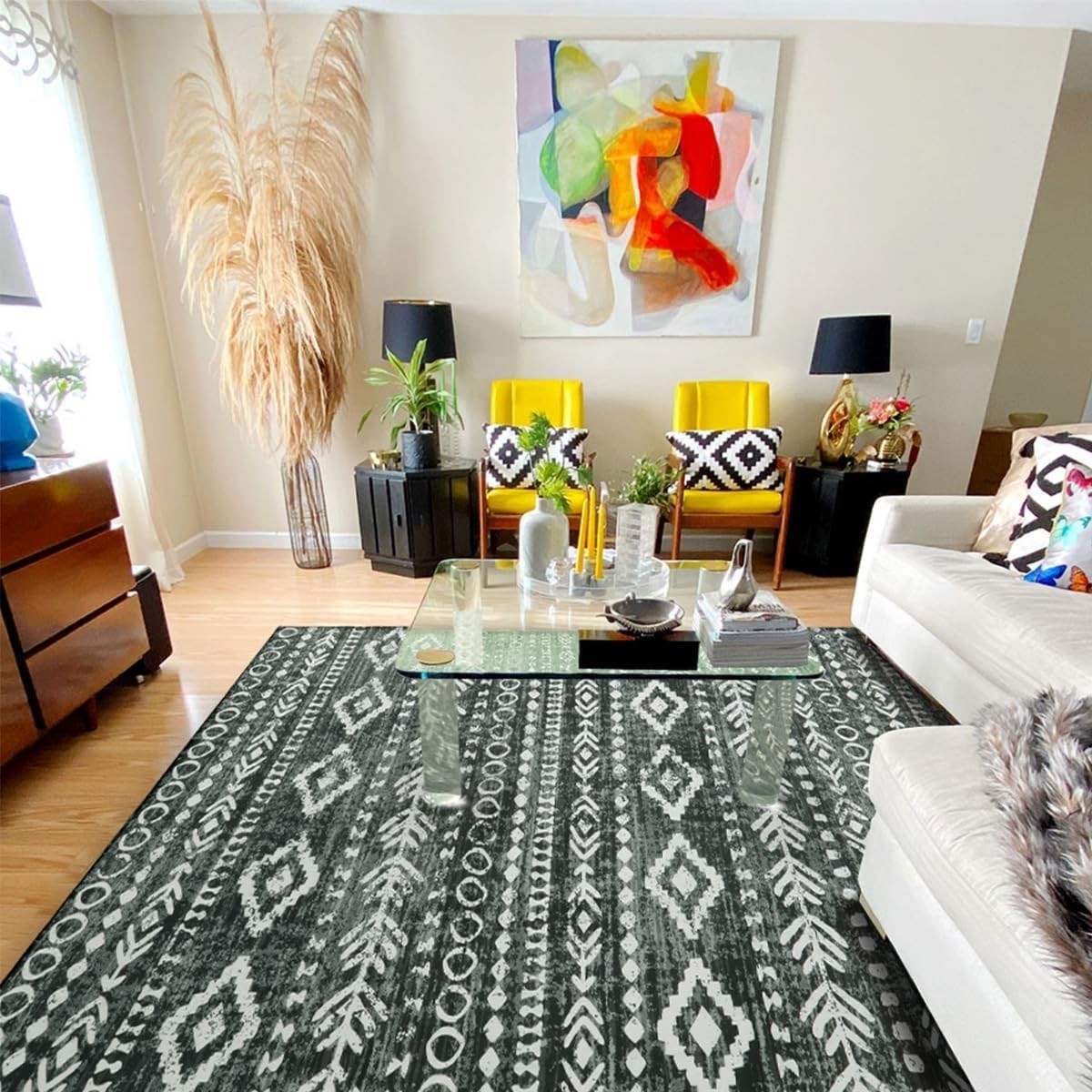 Lahome Machine Washable Non-Slip Rug 6×9 – Ultra-Thin Stain Resistant Boho Moroc