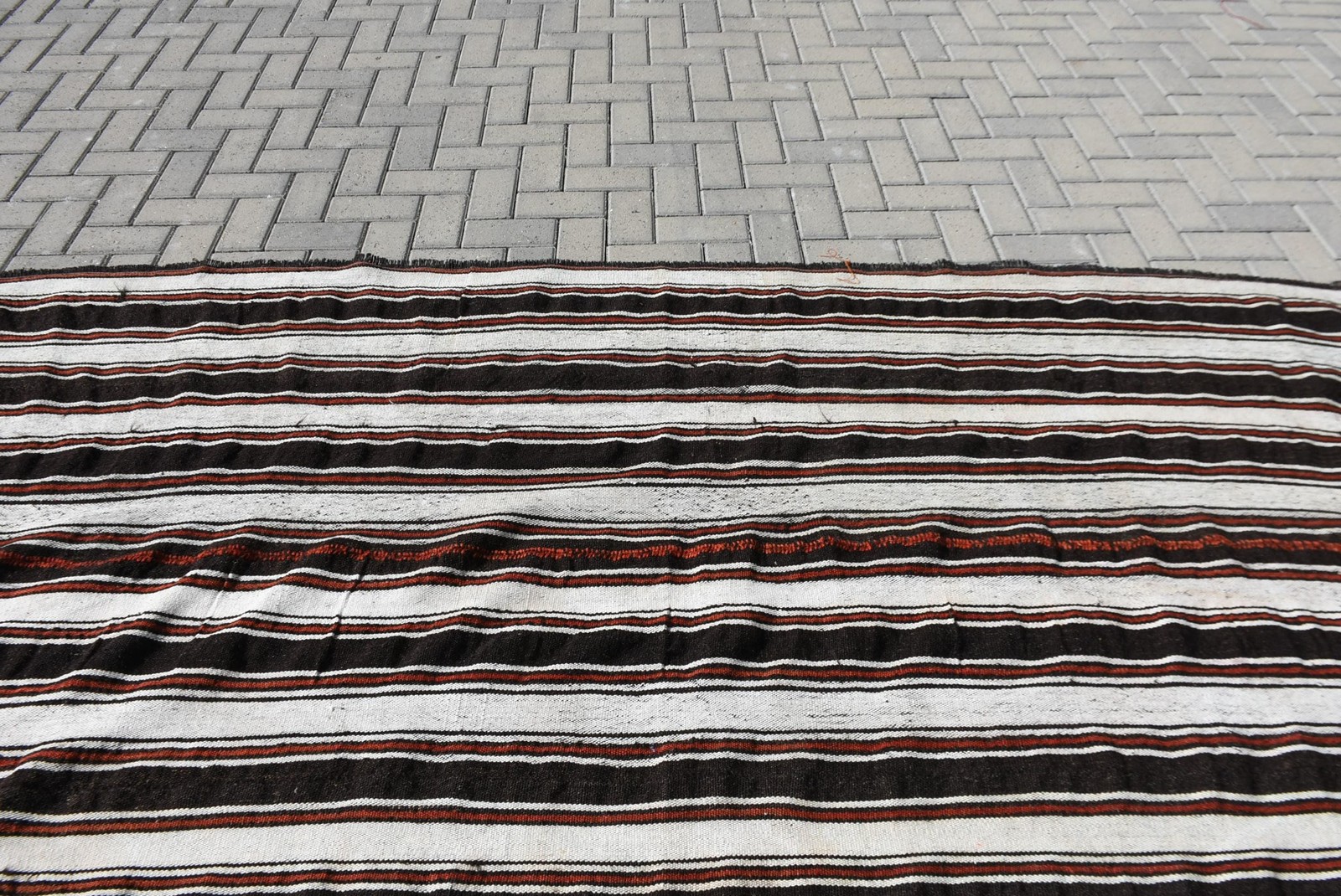 9,1×4,6 ft Vintage Rug, Turkish Large Rug, Black White Animal Print Rug