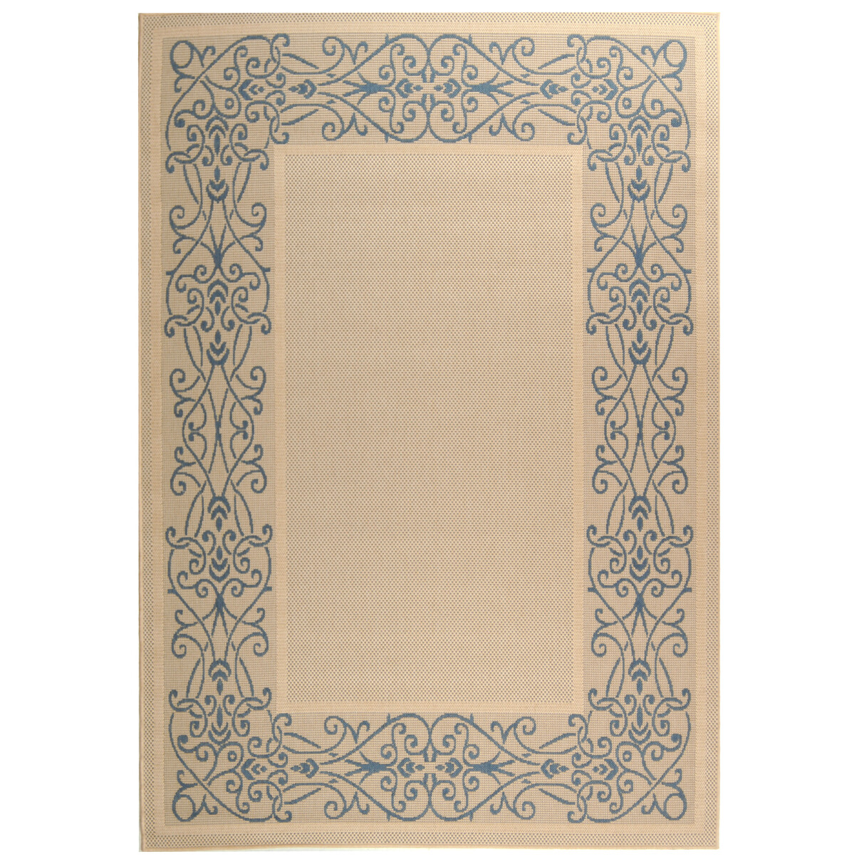 SAFAVIEH Outdoor CY1588-3101 Courtyard Natural / Blue Rug
