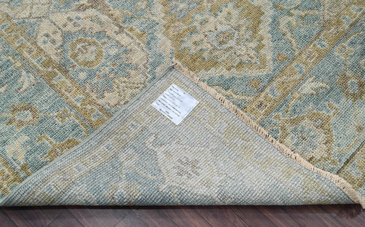 LoomBloom Multi Size Aqua Hand Knotted Traditional Oushak Wool Oriental Area Rug