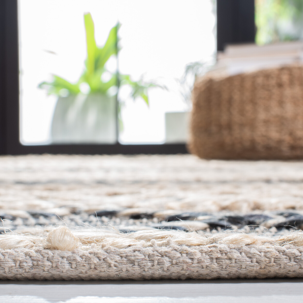 SAFAVIEH Natural Fiber NF375A Natural / Grey Rug