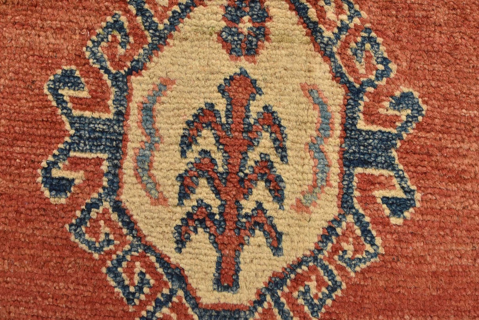 Geometric Kazak Carpet 8’9” x 11’4” Red Wool Tribal Hand-Knotted Oriental Rug