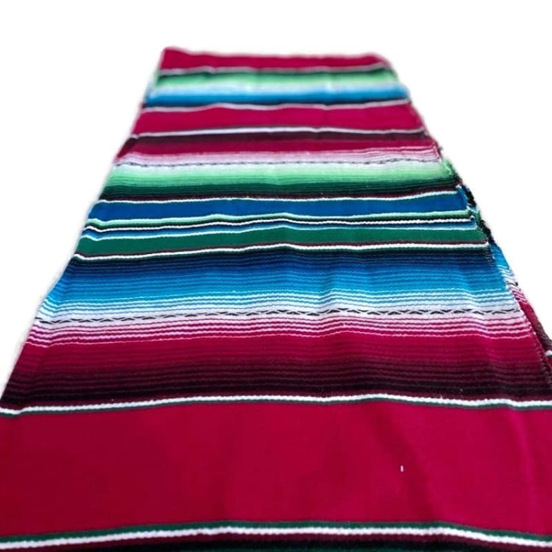 Dark Pink Fiuscha Mexican Sarape Blanket