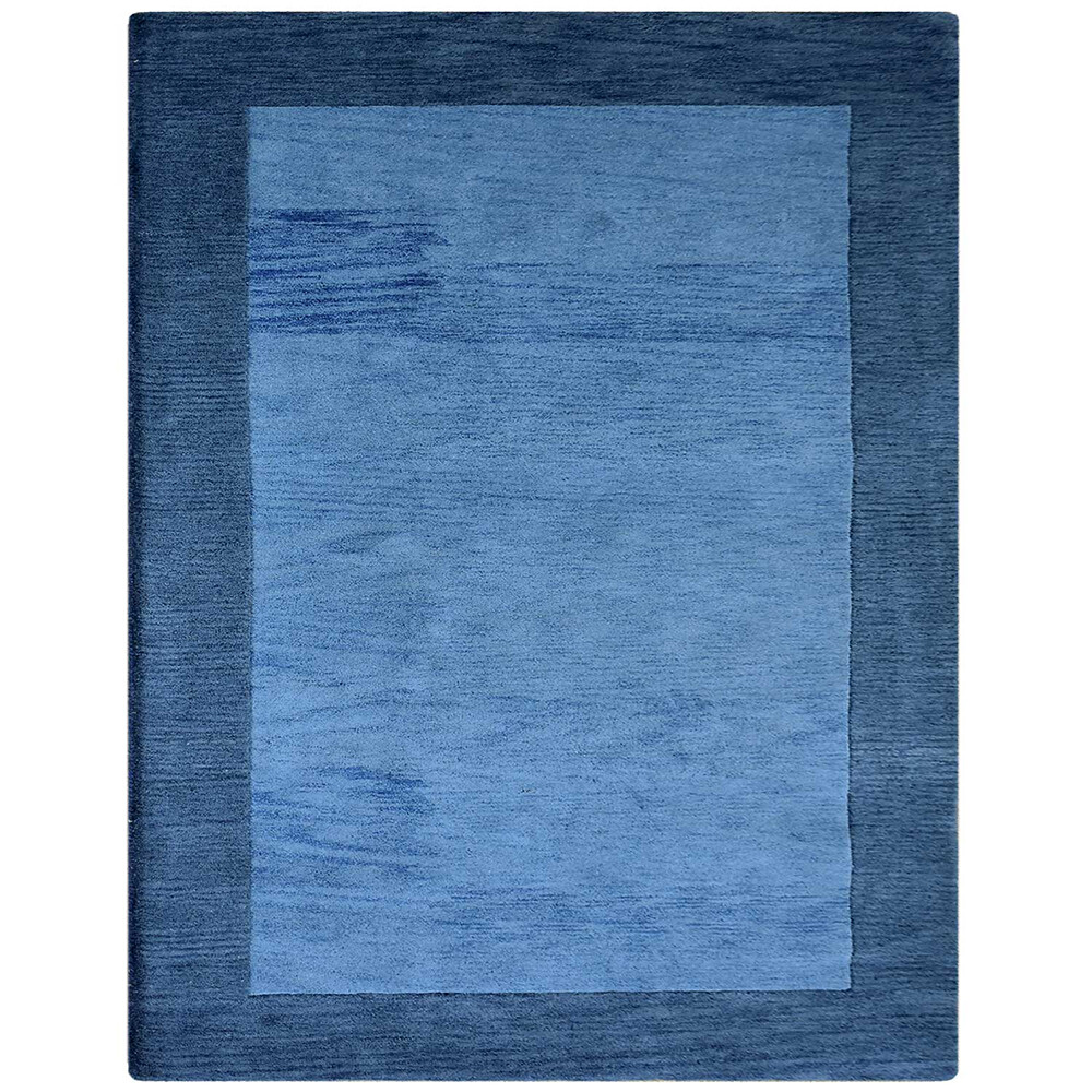Eco-Friendly Hand Tufted Wool Area Rug Solid Blue BBH Homes BBK00201