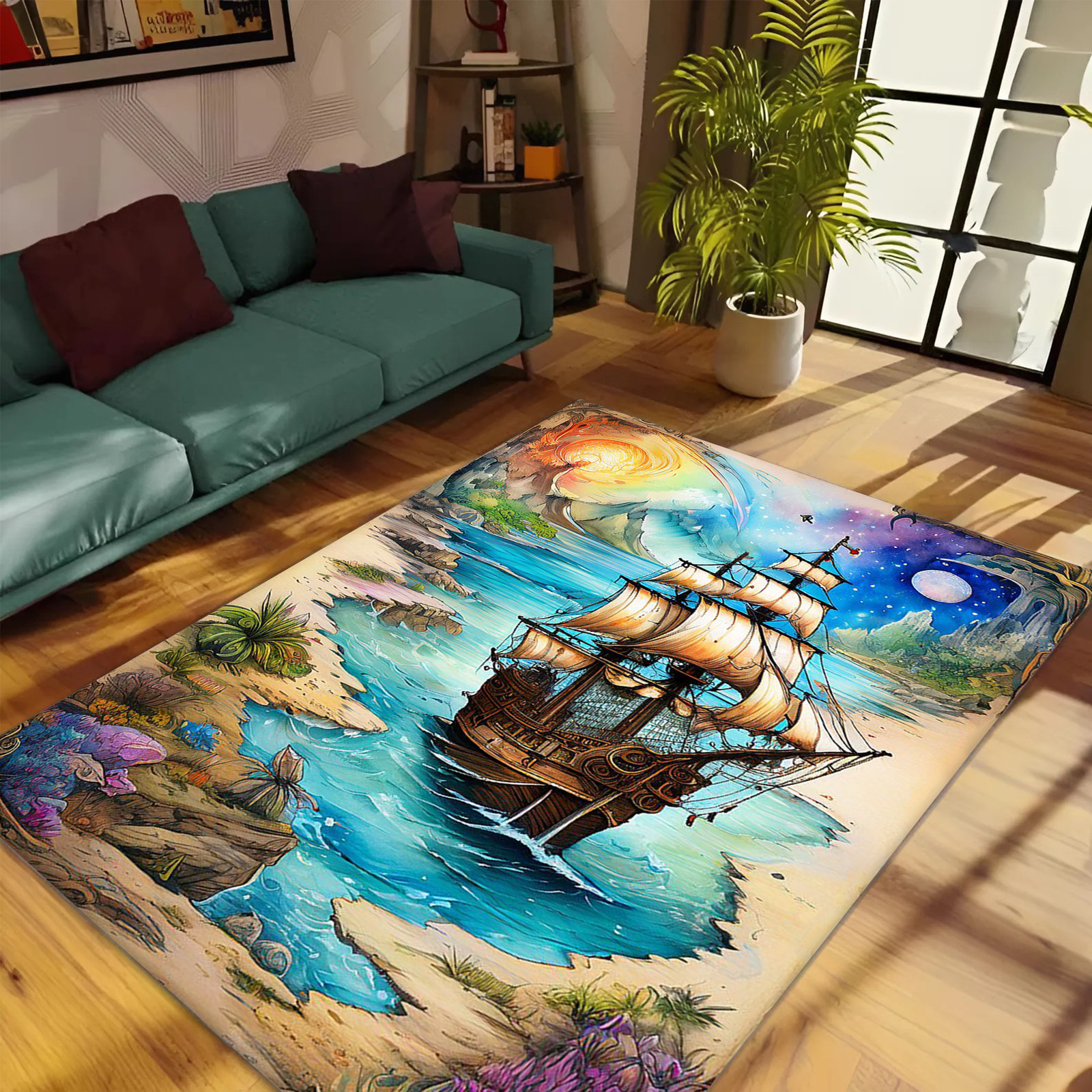 Rectangle Area Rug – Soft Plush Carpet for Home Decor