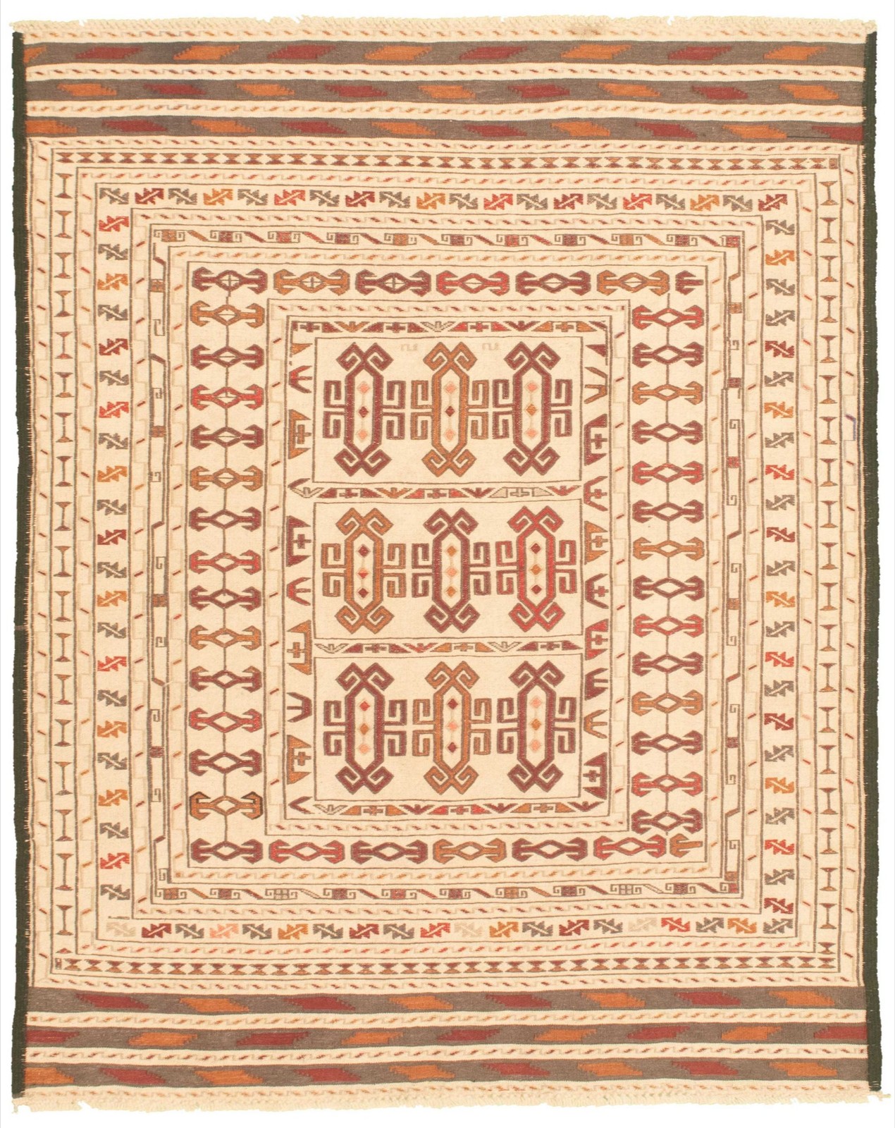 Vintage 4’5″ x 6’1″ Traditional Wool Hand Woven Oriental Area Rug