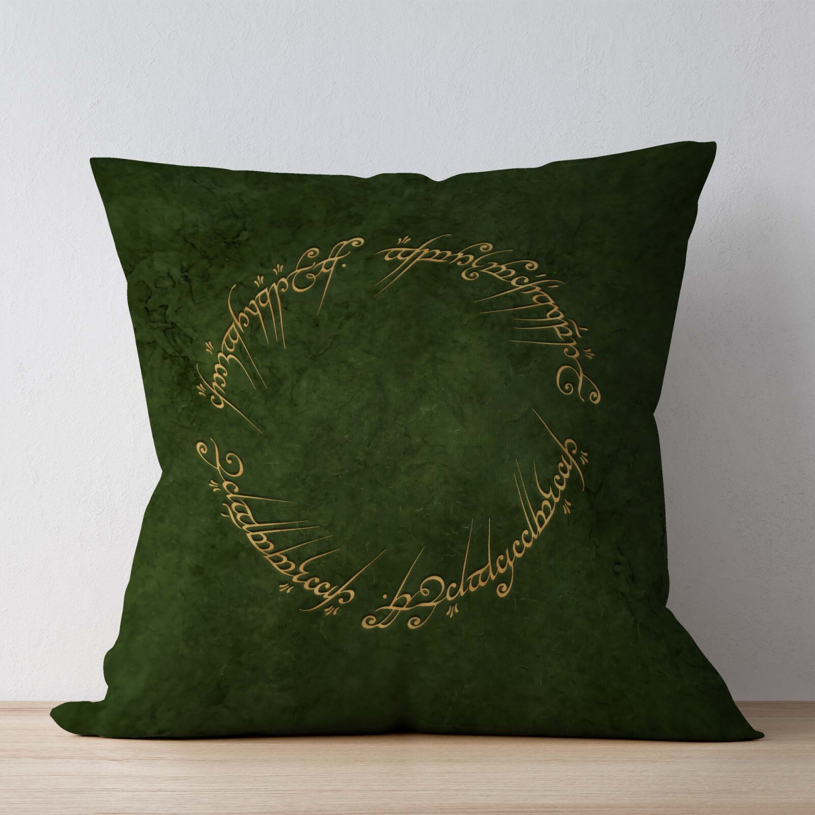 Lotr Pillow Cover, One Ring, Elvish Script, Fantasy Gift, Tolkien Decor