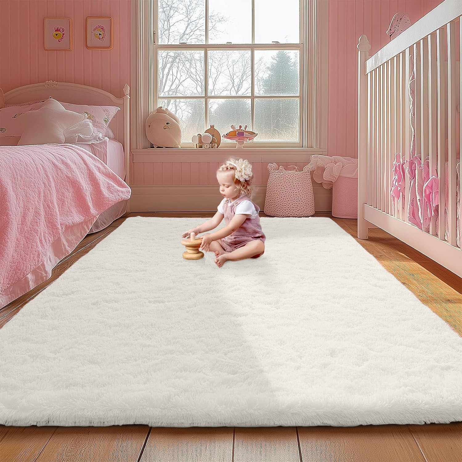 Large Shaggy Area Rugs Soft Fluffy Indoor Floor Mat Anti Slip Bedroom Carpet