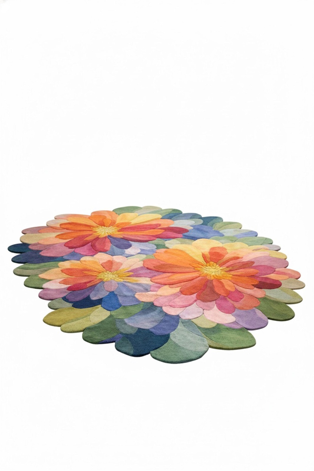 Oversized Floral Art Rug – Multicolor Abstract Petal Design | Hand tufted Area