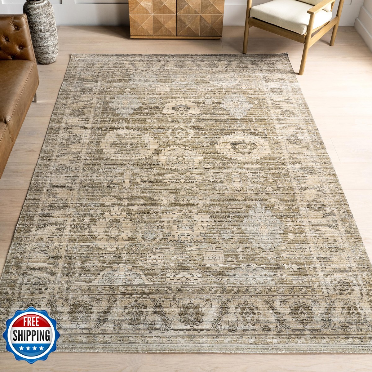 Nuloom Bryony Light Grey/Ivory 5 X 8 Soft And Cozy High Traffic Stain Resistant