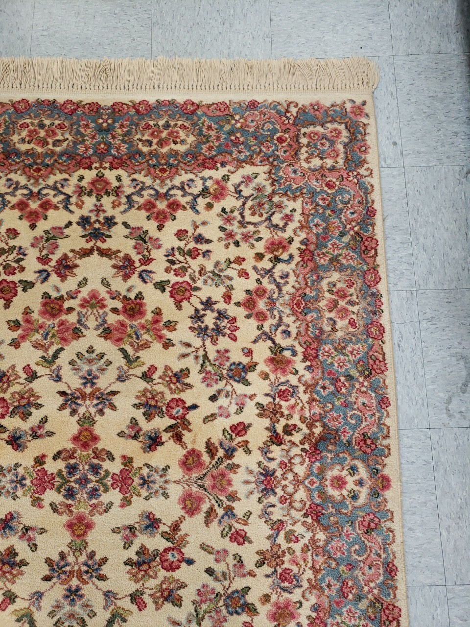 Karastan Ivory Panel Rug #788 700 series 4.3 X 6 WOOL 100% EUC