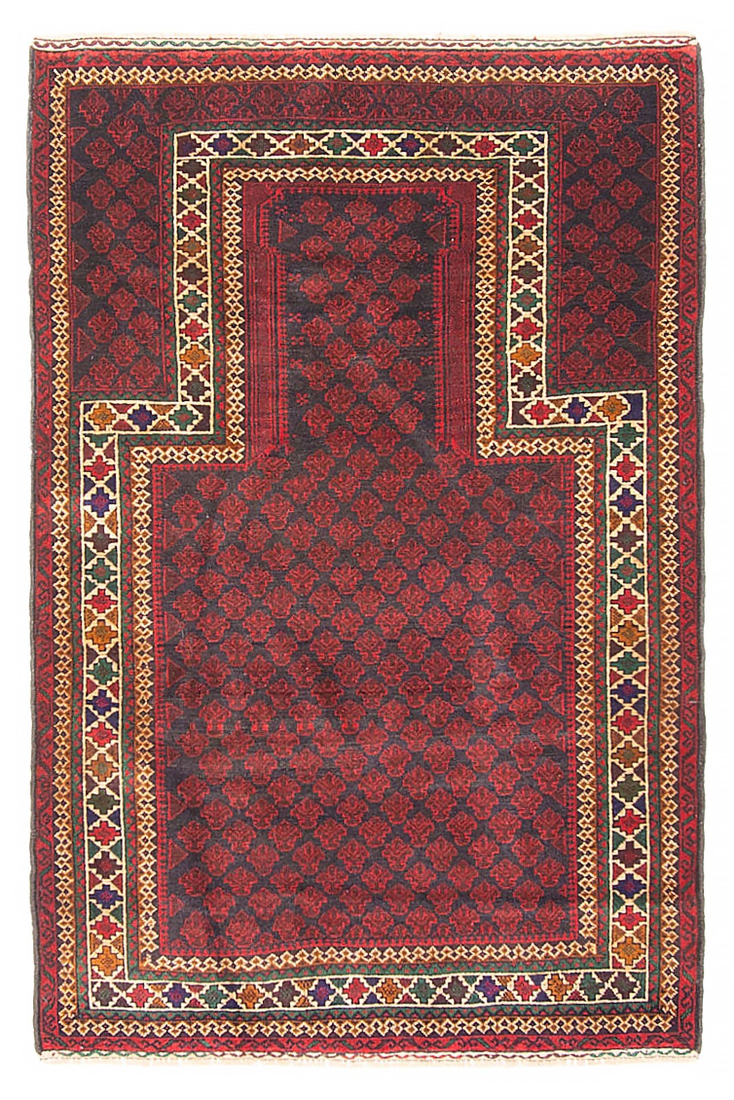 Vintage Traditional Hand-Knotted Area Rug 3’0″ x 4’8″ Oriental Wool Carpet