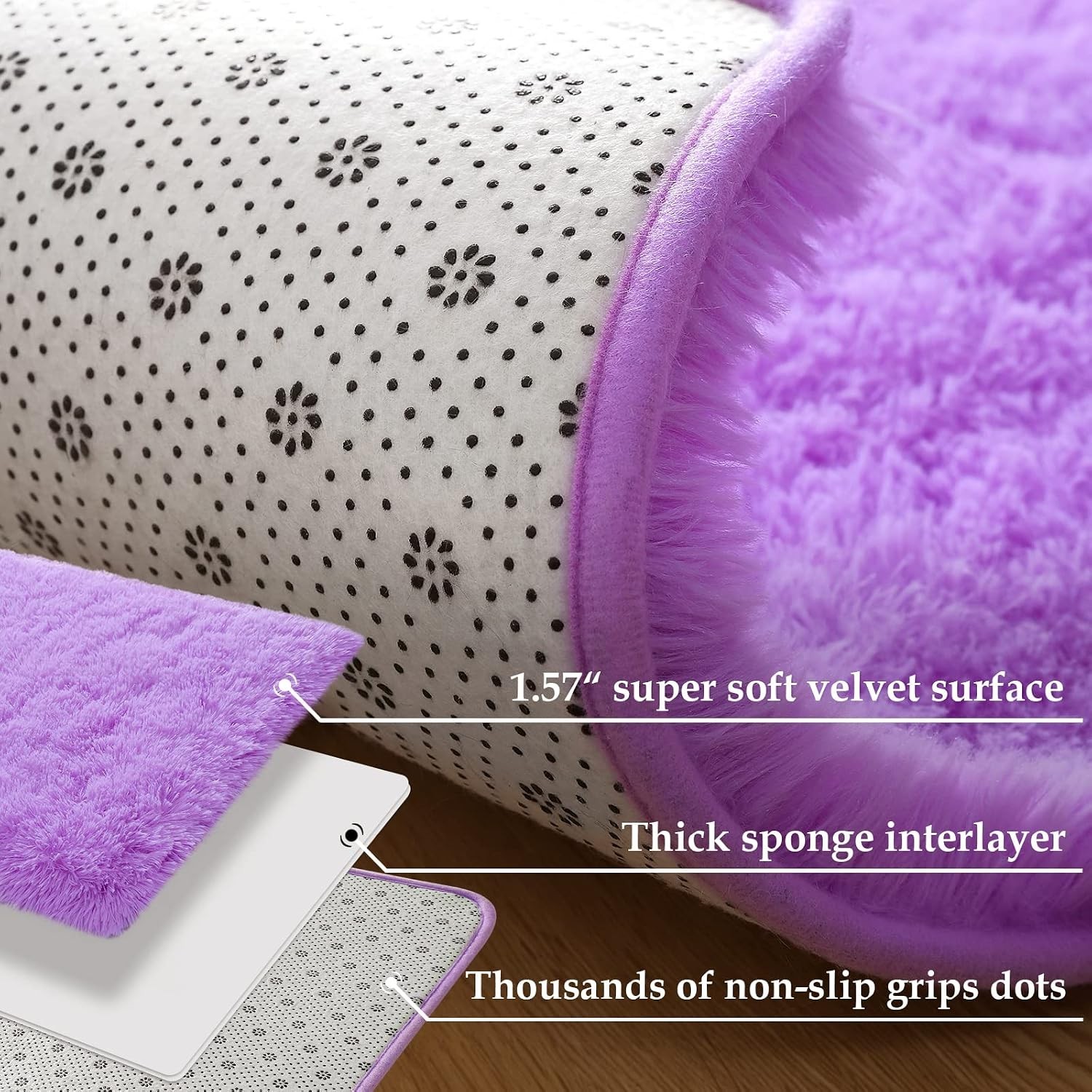 Modern Soft Fluffy Large Shaggy Rug for Bedroom Livingroom Dorm Kids Room Ind…