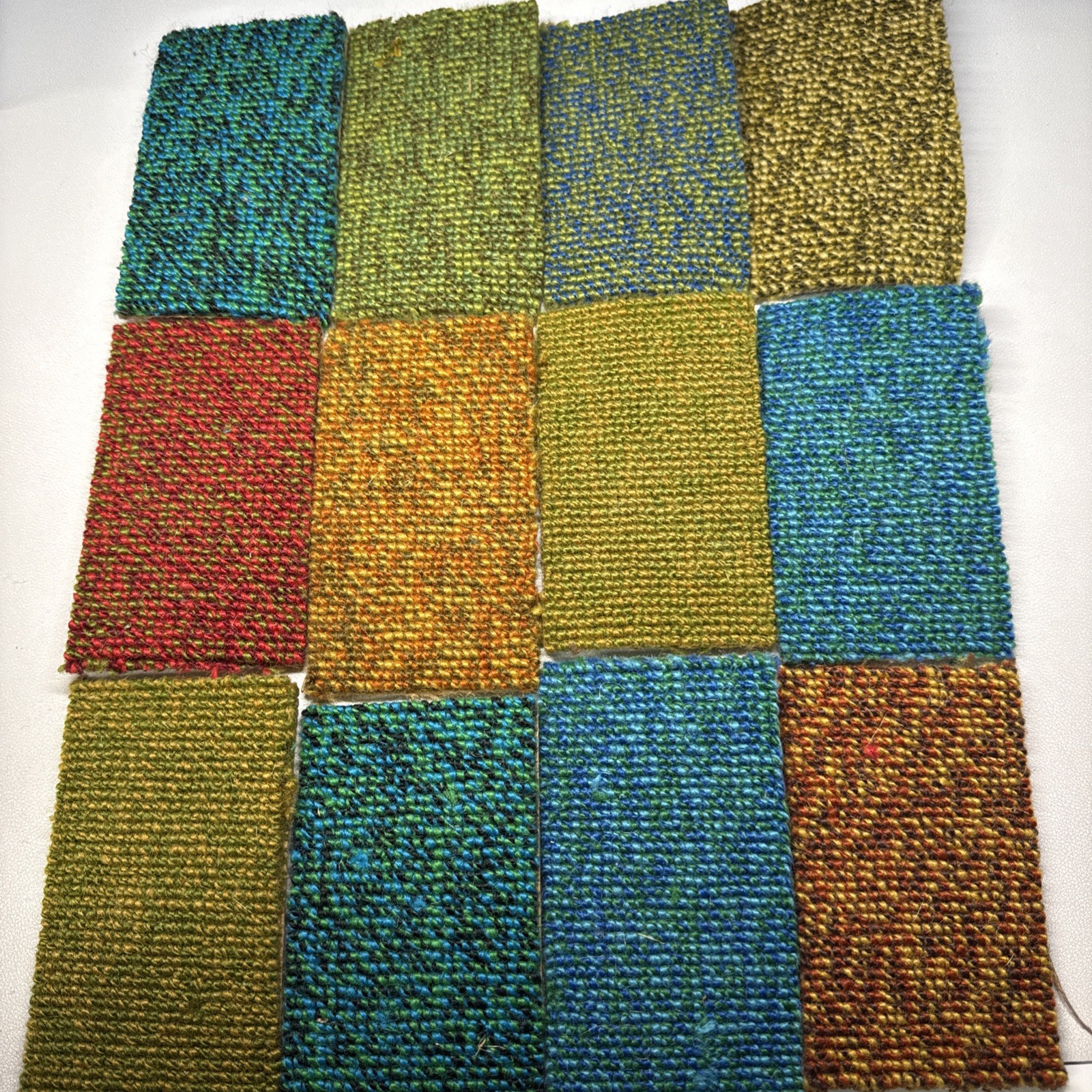Vintage 1960s MCM Bigelow Carpet Sample Square Grograin Lot of 12