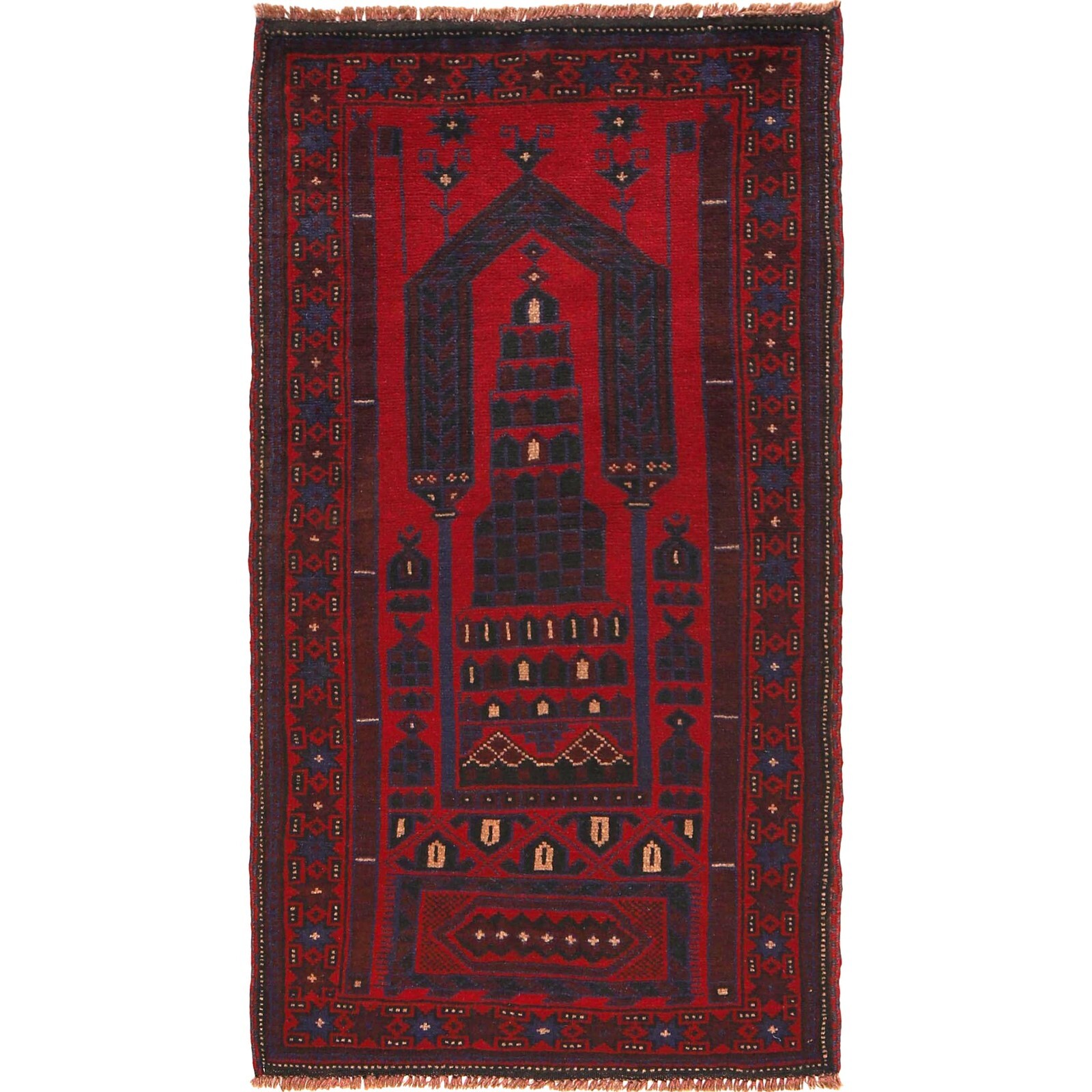 Oriental Handmade Afghan Prayer Rugs, 2’8″x4’8″ft Tribal Area Carpet Rugs B15731