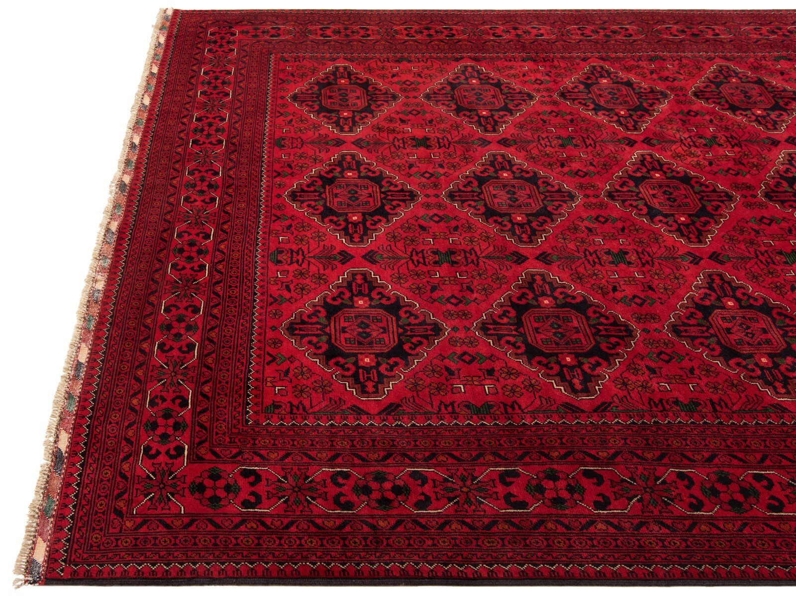 Afghan 114 3/16×77 5/8 in Handwoven Oriental Rug Top Condition Oriental Carpet