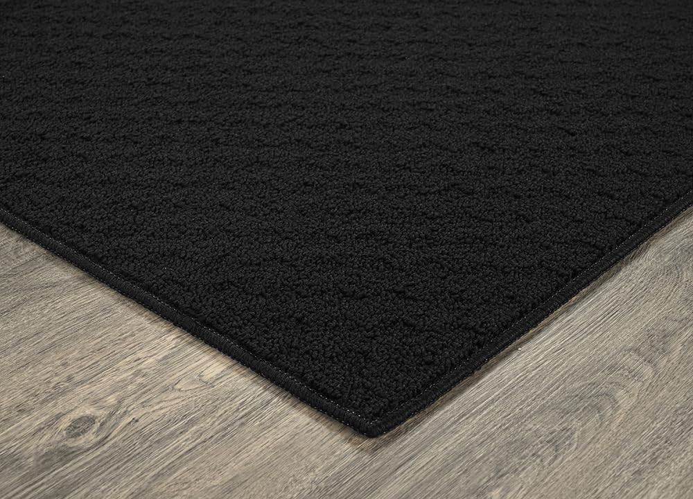 Garland Rug Town Square Black 4′ x 6′ Non Slip Area Rug for Living Rooms & Ha…