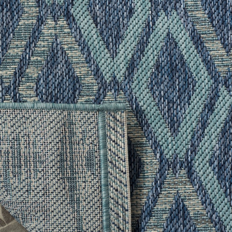 Waterproof Outdoor Area Rug Geometric Design Low Pile Synthetic Fiber Mat New