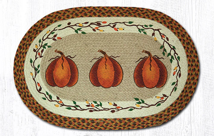 Earth Rugs OP-222 Harvest Pumpkin Oval Patch 20″ x 30″
