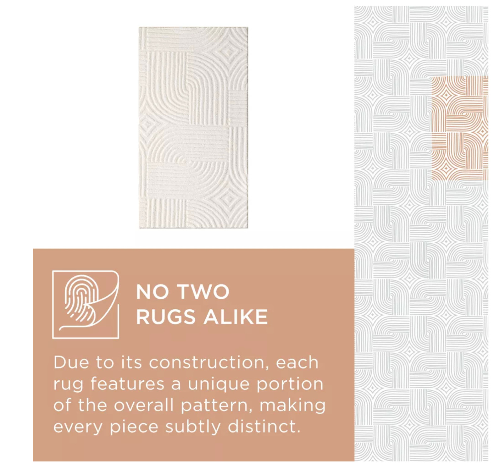 NWT TOWN & COUNTRY Stone Geo Curve, Machine Washable Small Area Rug from Target