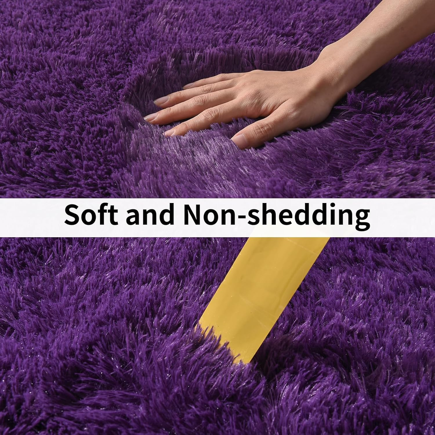 8X10 Large Area Rugs for Living Room, Ultra Soft Purple Big Shag Rug for Bedroom