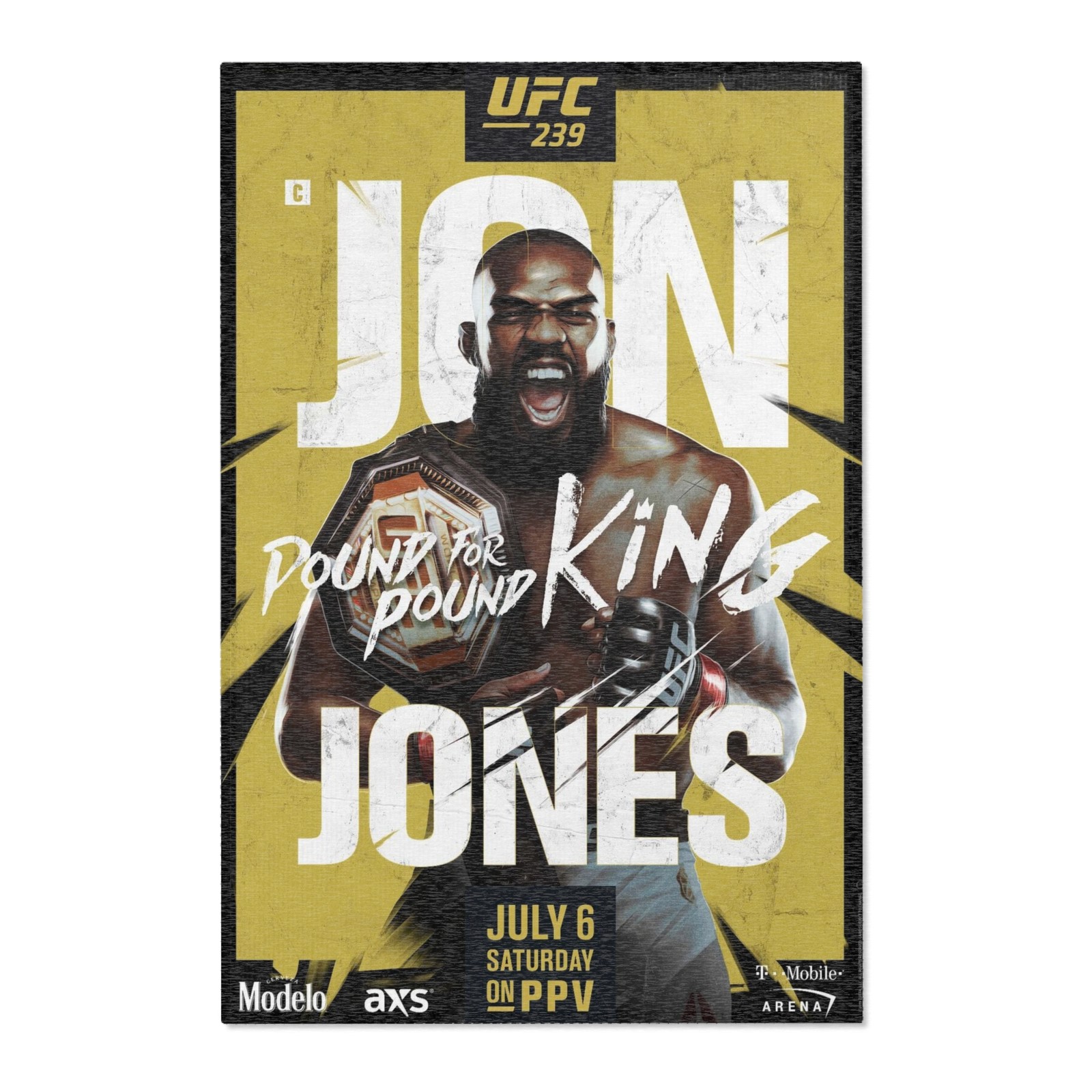 Jon Jones UFC Rug 24” x 36” | MMA Champion Rug | Fight Room & Gym Decor