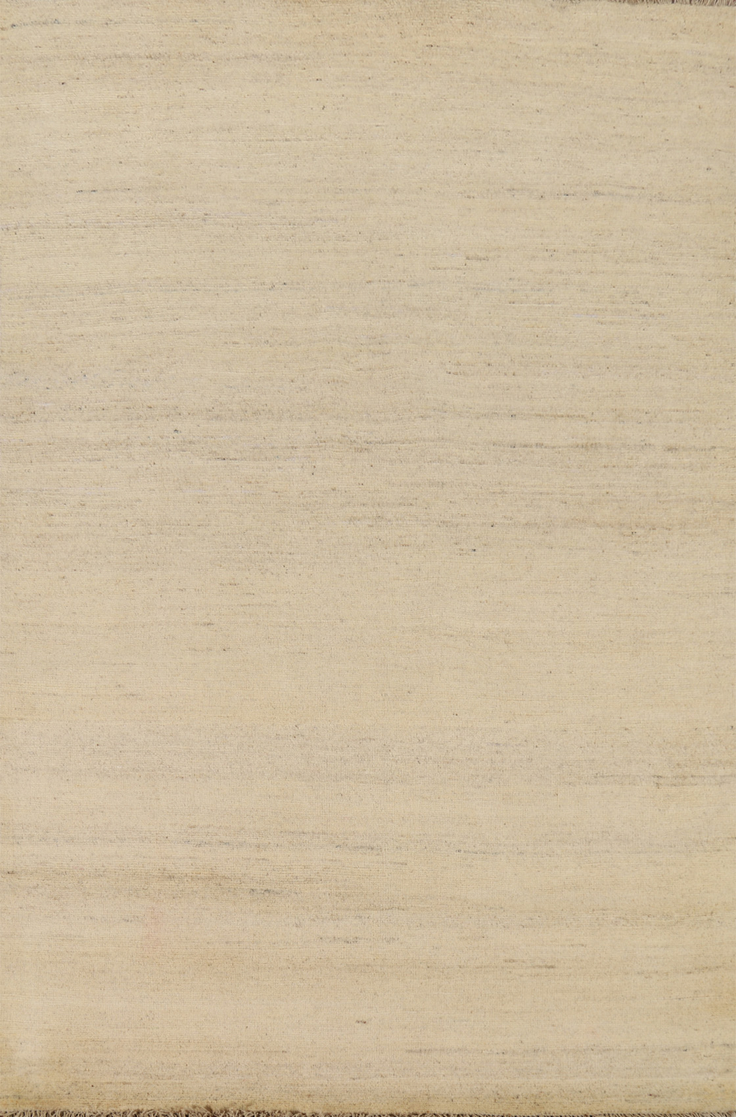 Modern Gabbeh Wool Beige Rug Solid Hand-made Carpet 5′ 11″ x 3′ 1″