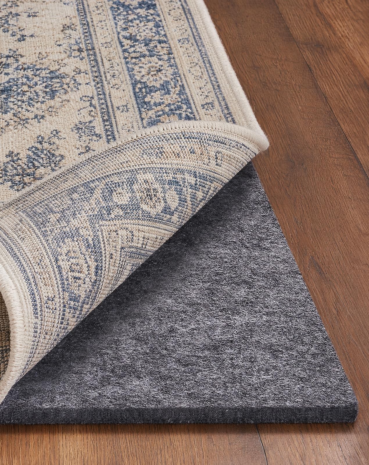 Veken Felt Cushioned Rug Pad 8 x 10 Ft, 1/2 Inch 8′ x 10′(Rectangular), Grey