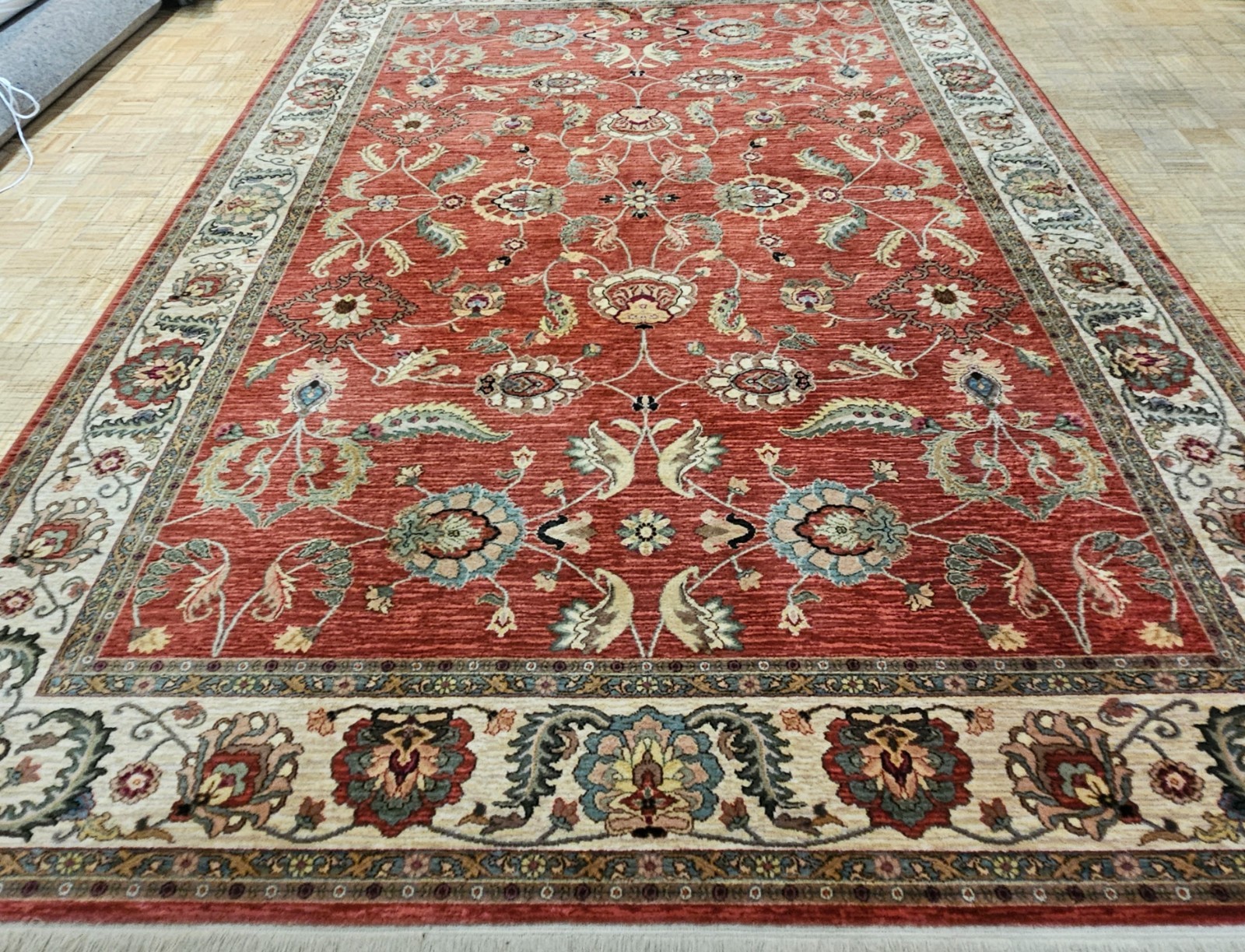 10×14 KARASTAN ASHARA RED AGRA 549 – 15002 100% WOOL RUG EXCELLENT CONDITION