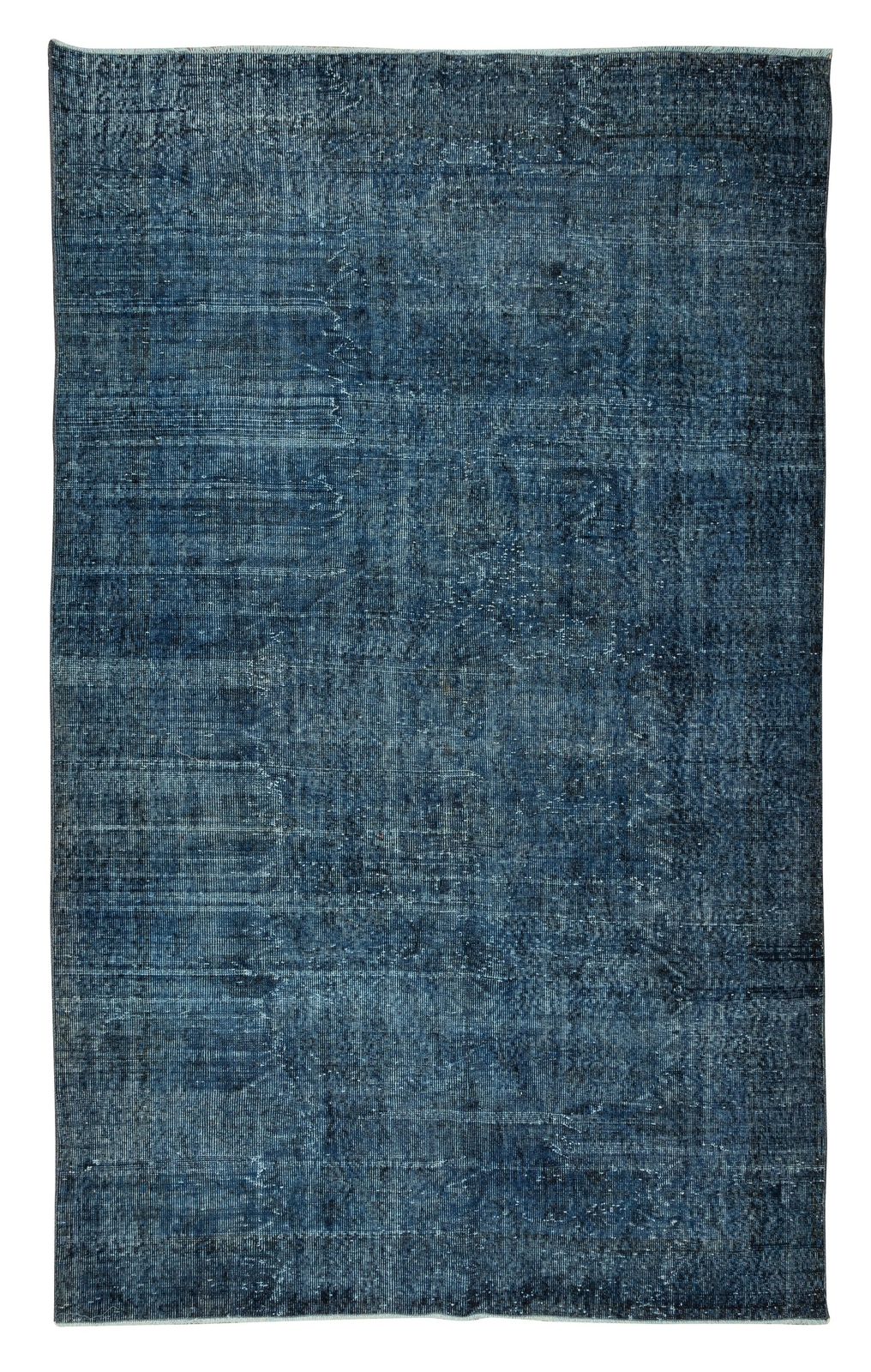 6.4×10.2 Ft Home Decor Handmade Vintage Turkish Rug Over-Dyed in Indigo Blue