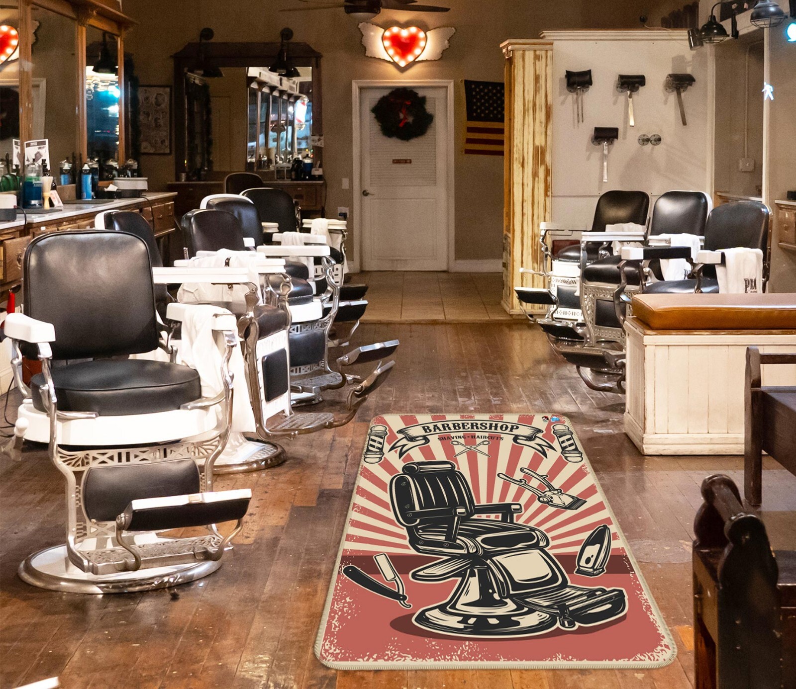 3D Barber Seat P175 Barber Shop Non Slip Rug Mat Elegant Photo Carpet Panda
