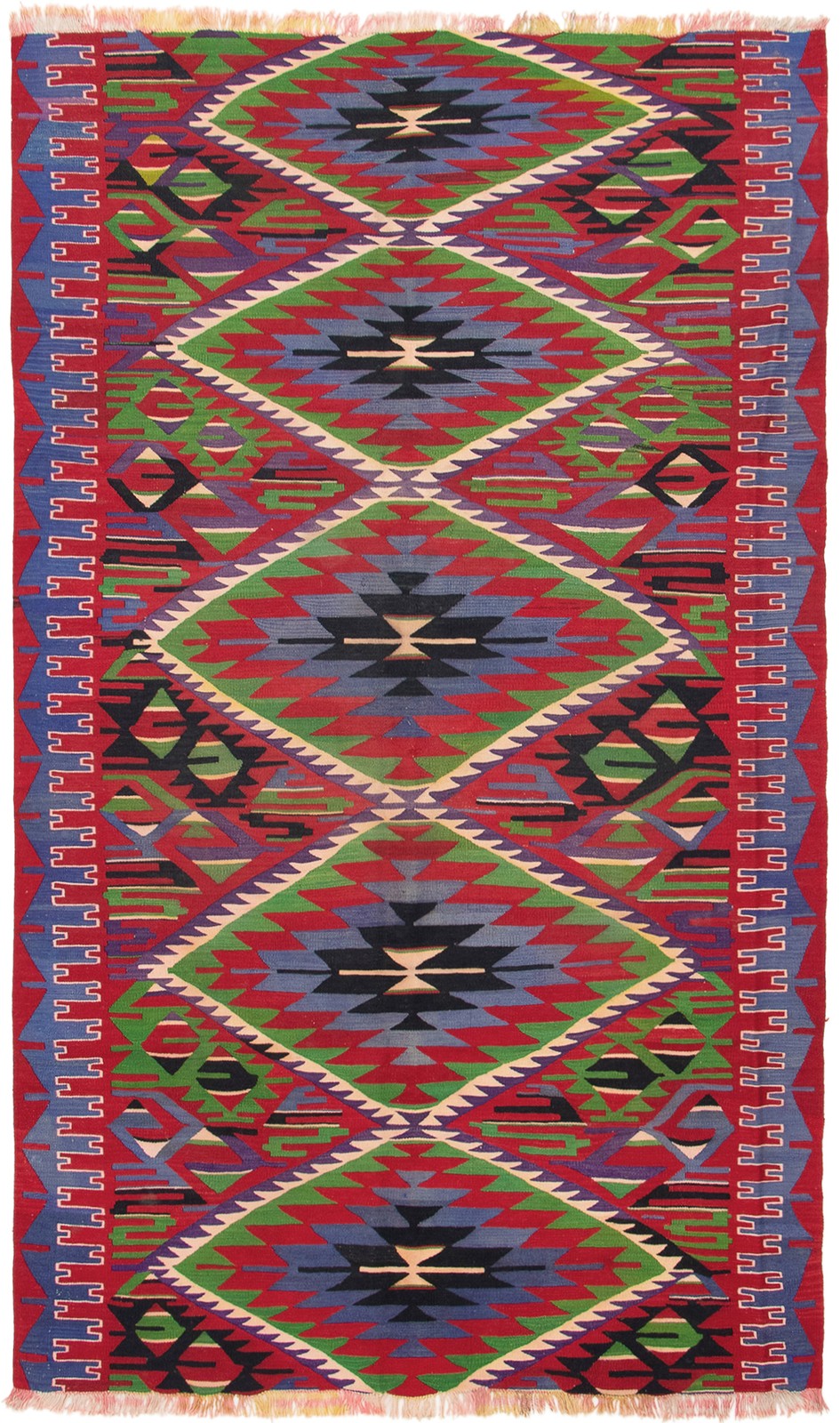 Vintage Hand Woven Area Rug 5’9″ x 9’9″ Traditional Wool Oriental Carpet