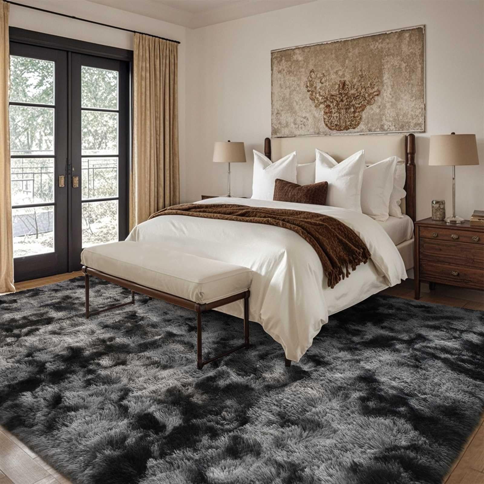 6×9 Ft Large Shag Rugs for Living Room Decor, Tie-Dyed Ultra Soft Fluffy Furr…