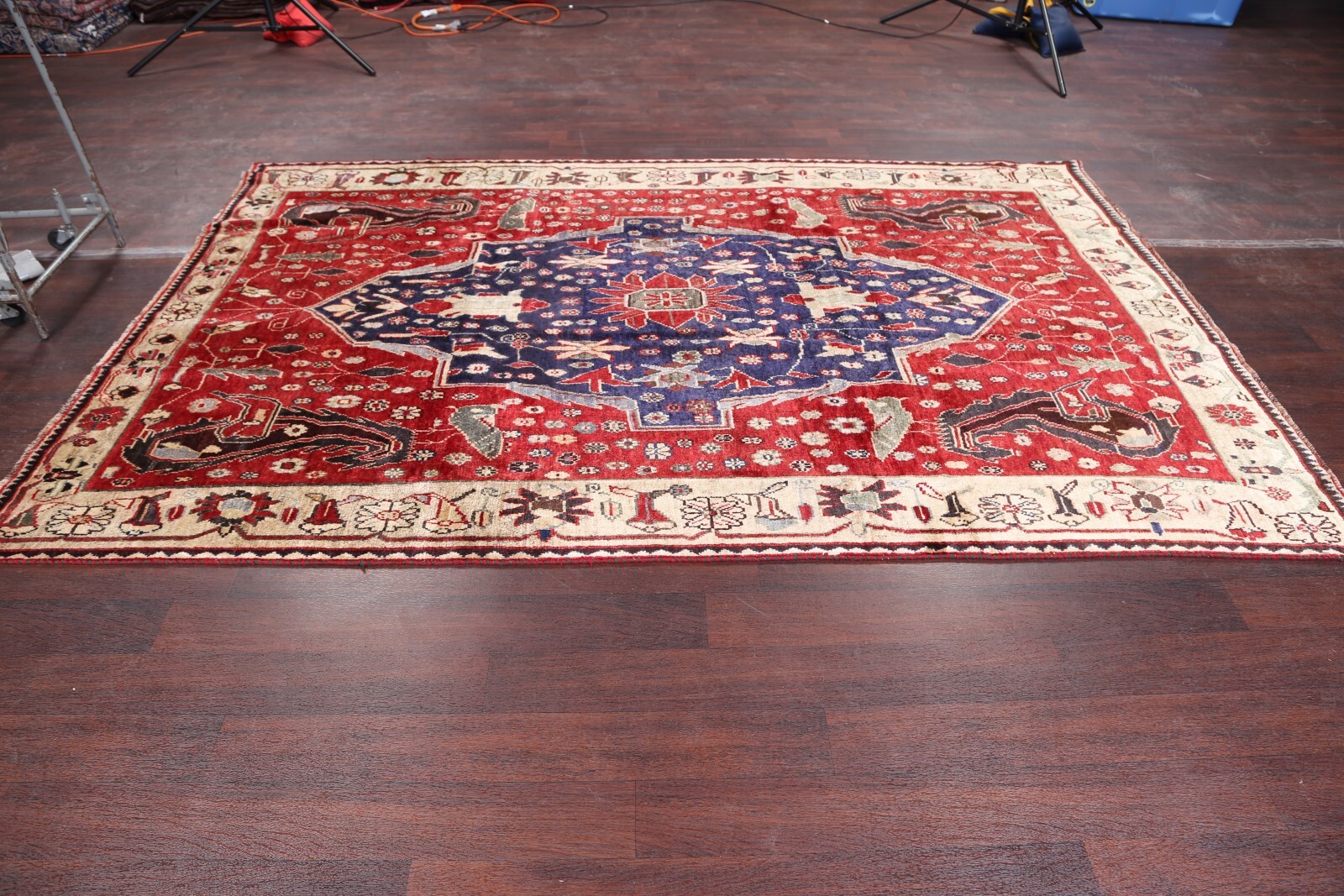 Antique Vegetable Dye Tribal Traditional Hand-made Dining Room Area Rug 6×10