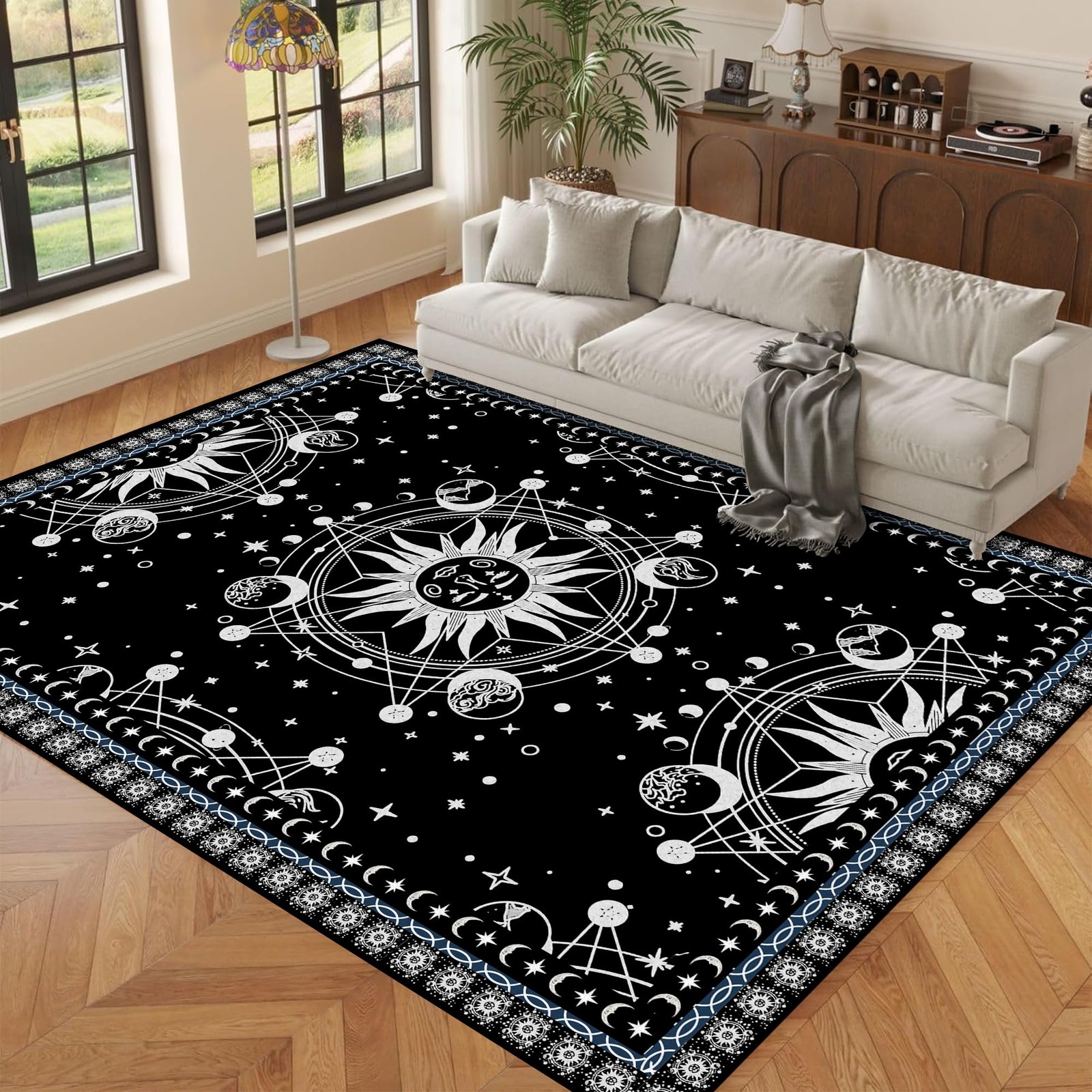 Ceryuee 5 X 7 Sun And Moon Rug Boho Celestial Area Rugs For Bedroom Dorm Living