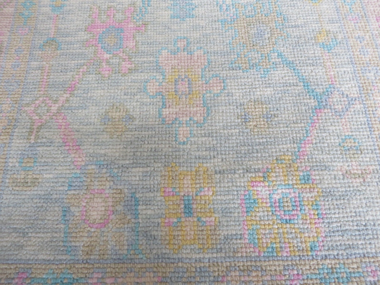 2’10 X 5’2 Hand Knotted Sky Blue Modern Oushak Oriental Rug G16239