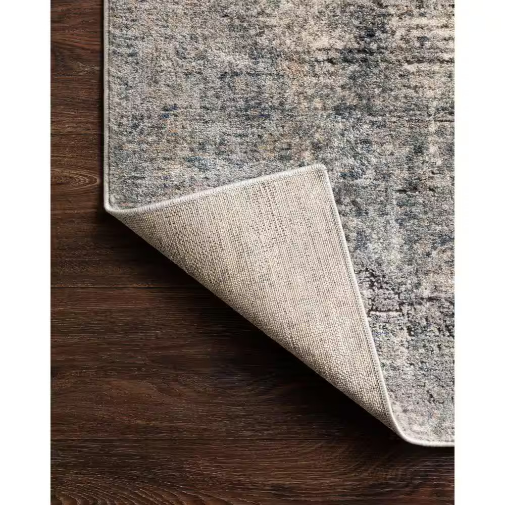 Teagan Denim/Slate 2 Ft. 8 In. X 4 Ft. Modern Abstract Area Rug