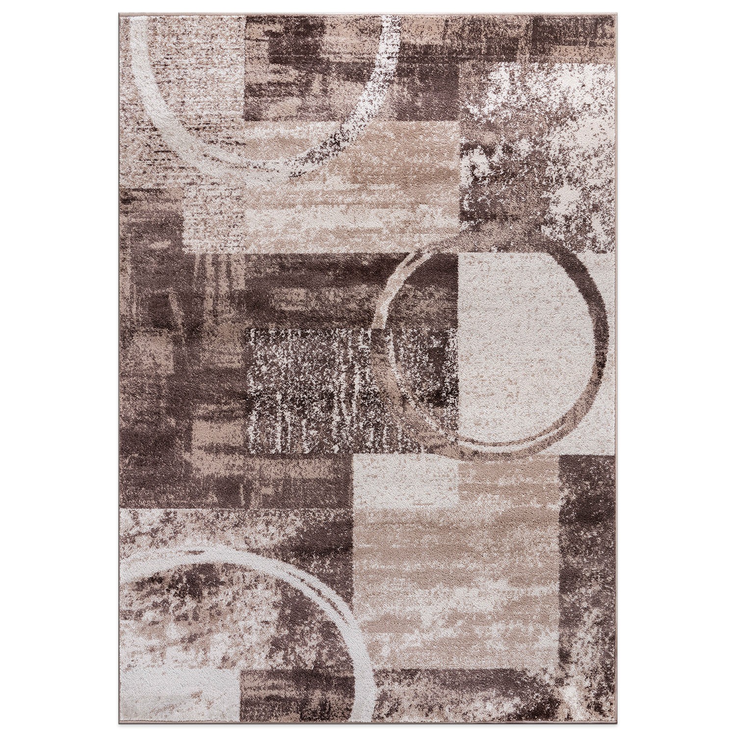 Rugshop Brown Rugs for Living Room Abstract Circle Rugs for Sale Dining Room Rug