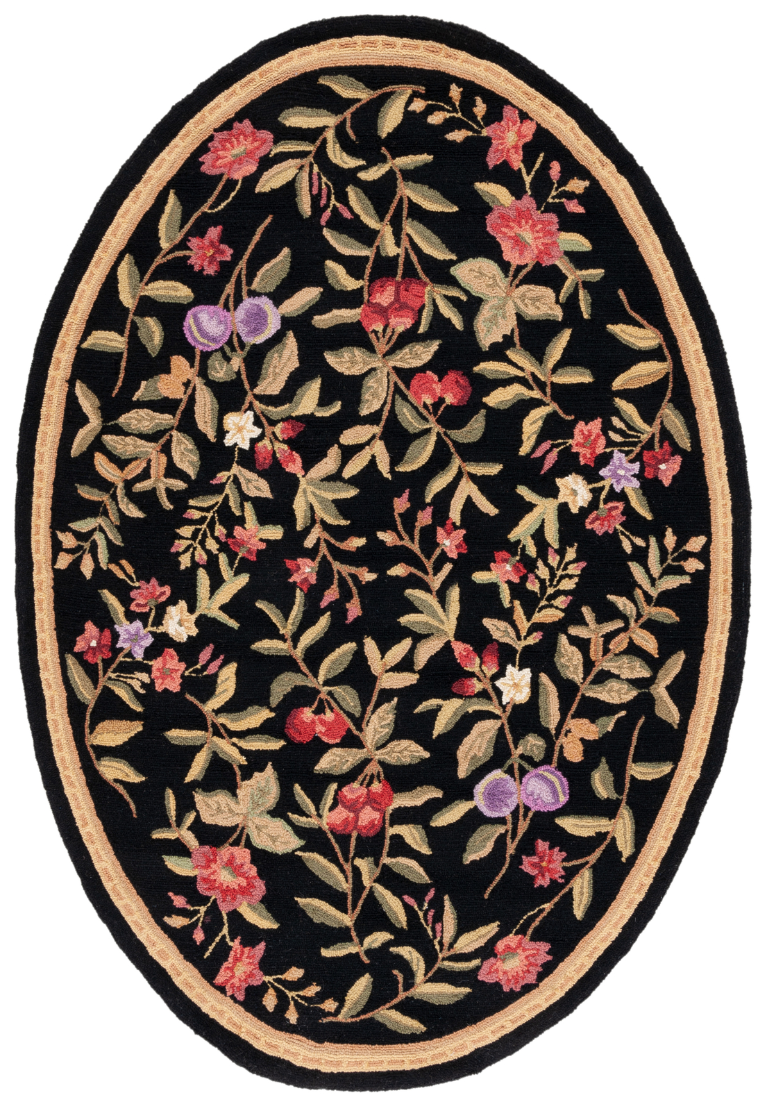 Safavieh Chelsea BLACK 7′-6″ X 9′-6″ Oval Area Rug – HK210B-8OV