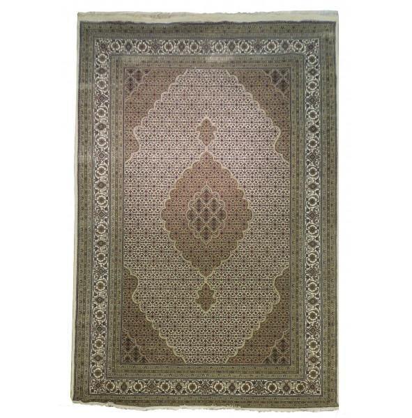 7×10′ Wool & Silk High End India IVORY Tabriiz Mahii Rug # PIX-25805