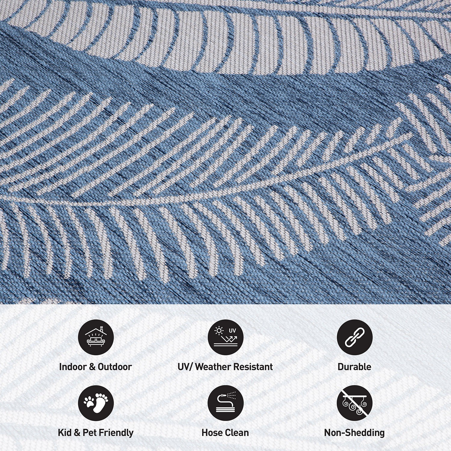 Rugshop Outdoor Rug Distressed Palm Leave Textured Indoor/Outdoor Rugs Patio Rug