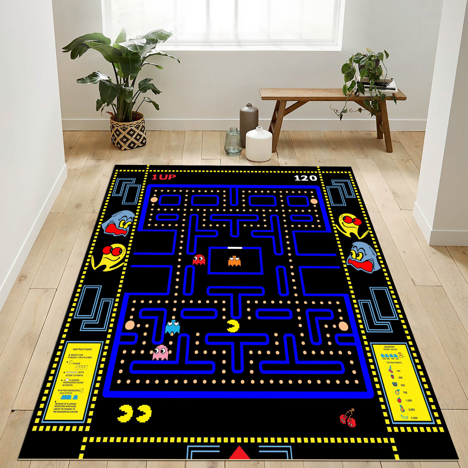 Arcade Game Rug, Retro Game Rug, Gamer Rug, Gaming Rug, Game Room Rug,Gamer Gift