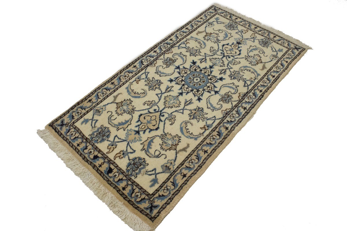 2’3X4’6 Handmade Nain Oriental Rug Cream Floral Design Classic Small Carpet