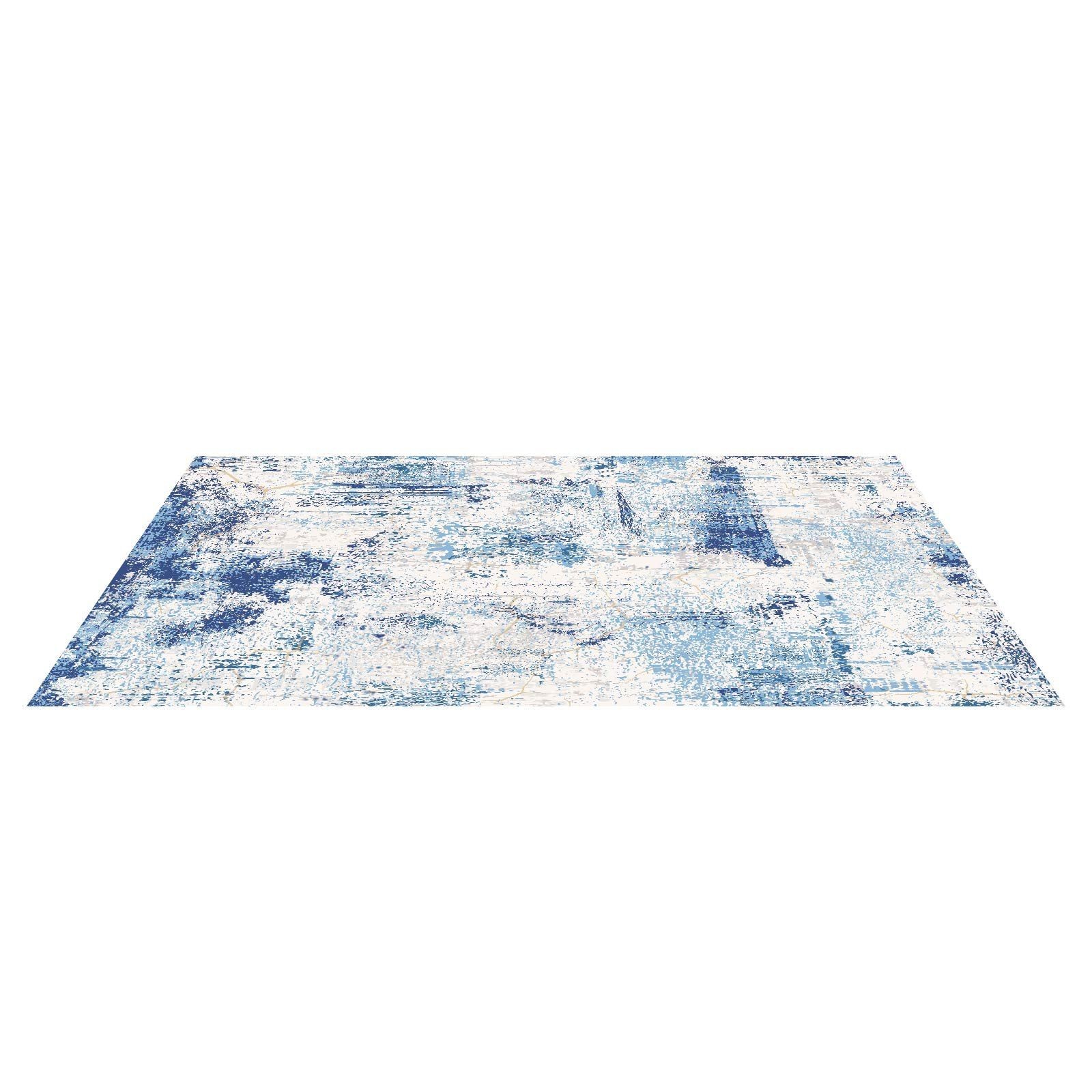 Large 5×7 FT Modern Blue Rug Non-Slip Tear-Resistant Floor Mat for Home Decor