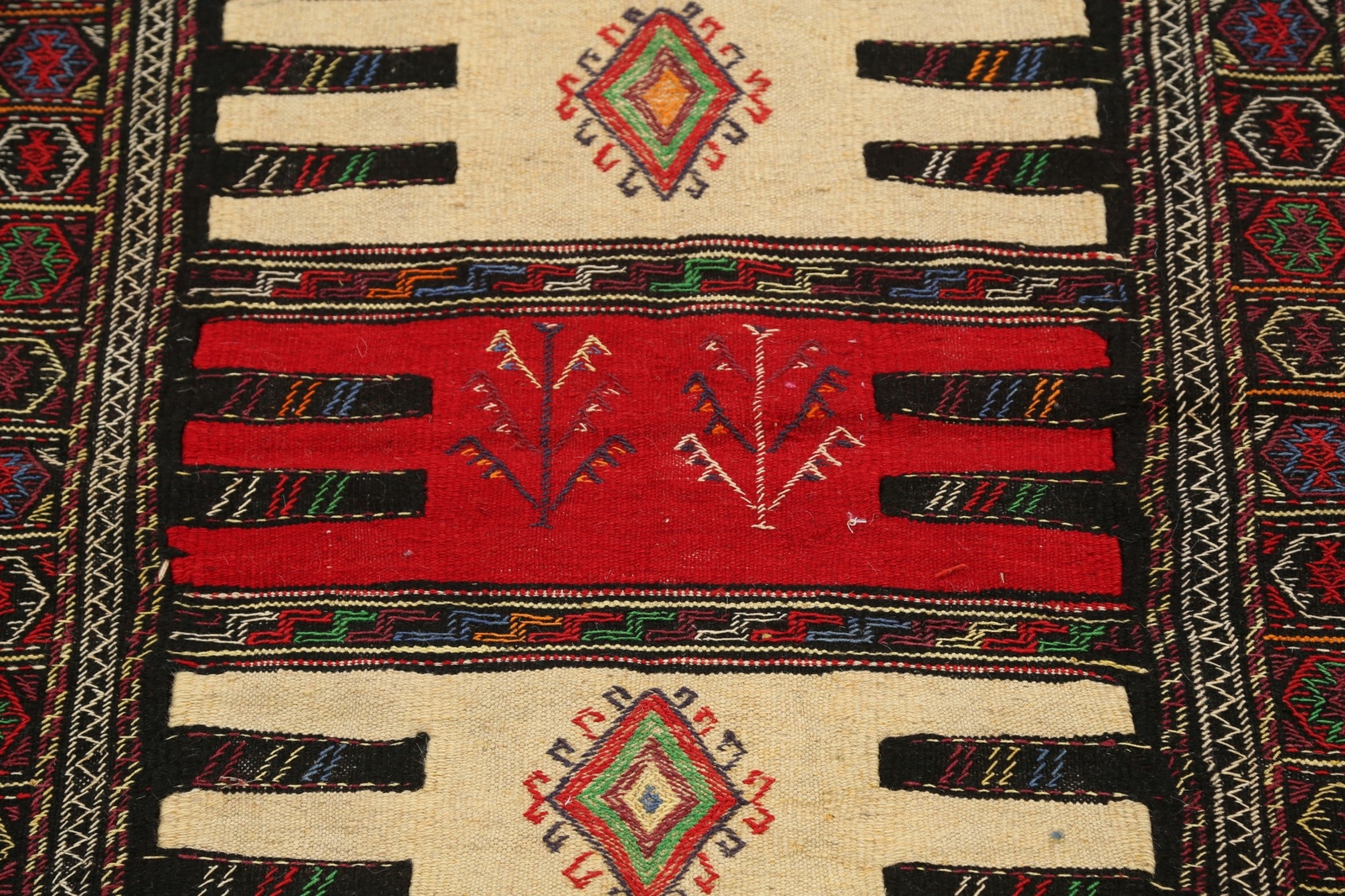 Tribal Geometric Sumak Kilim Hand-woven Area Rug Traditional Oriental Carpet 3×6