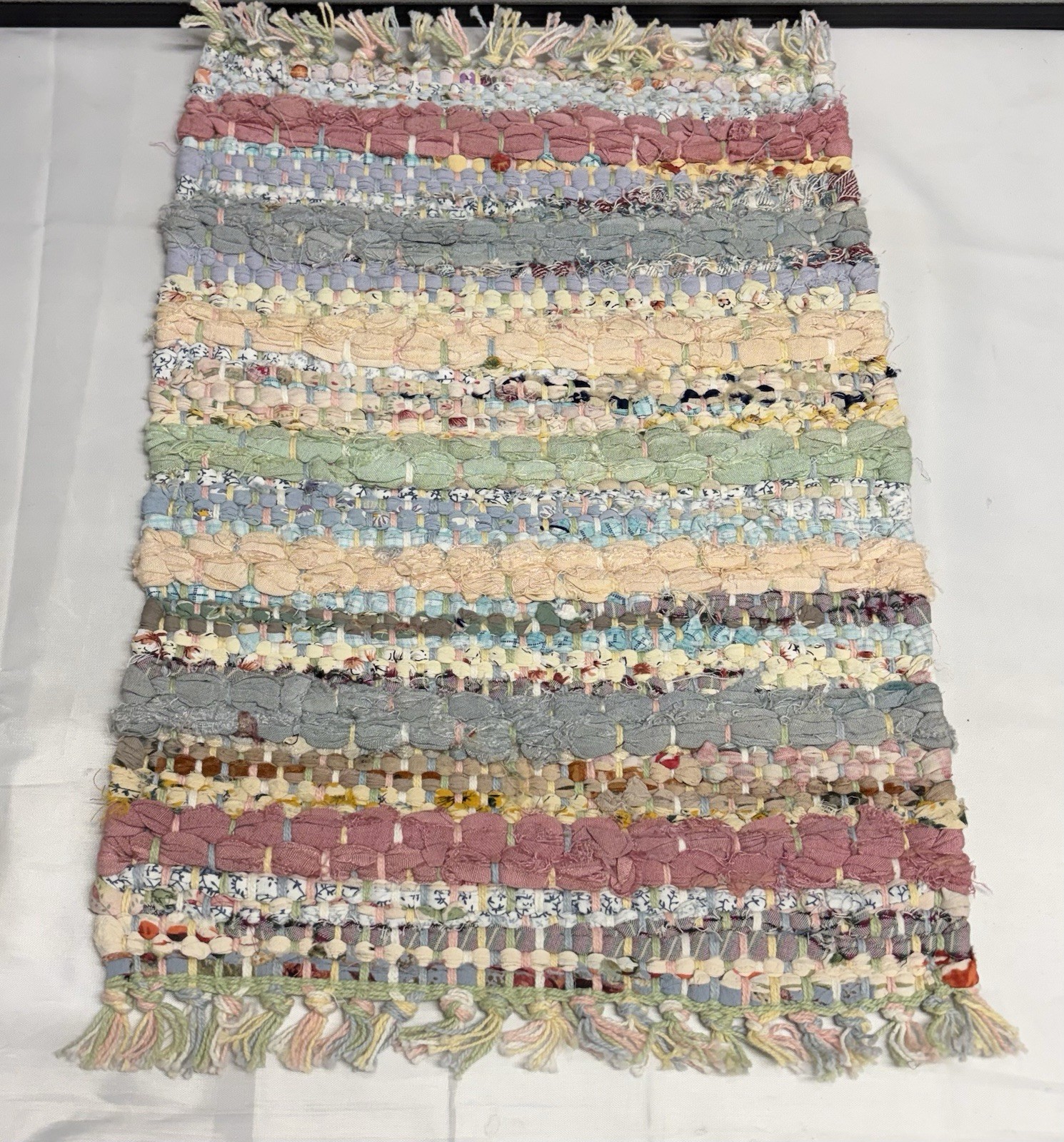 Pair of Safavieh Montauk Cotton Rag Accent Rug Mats Boho Farmhouse 21″ x 13″