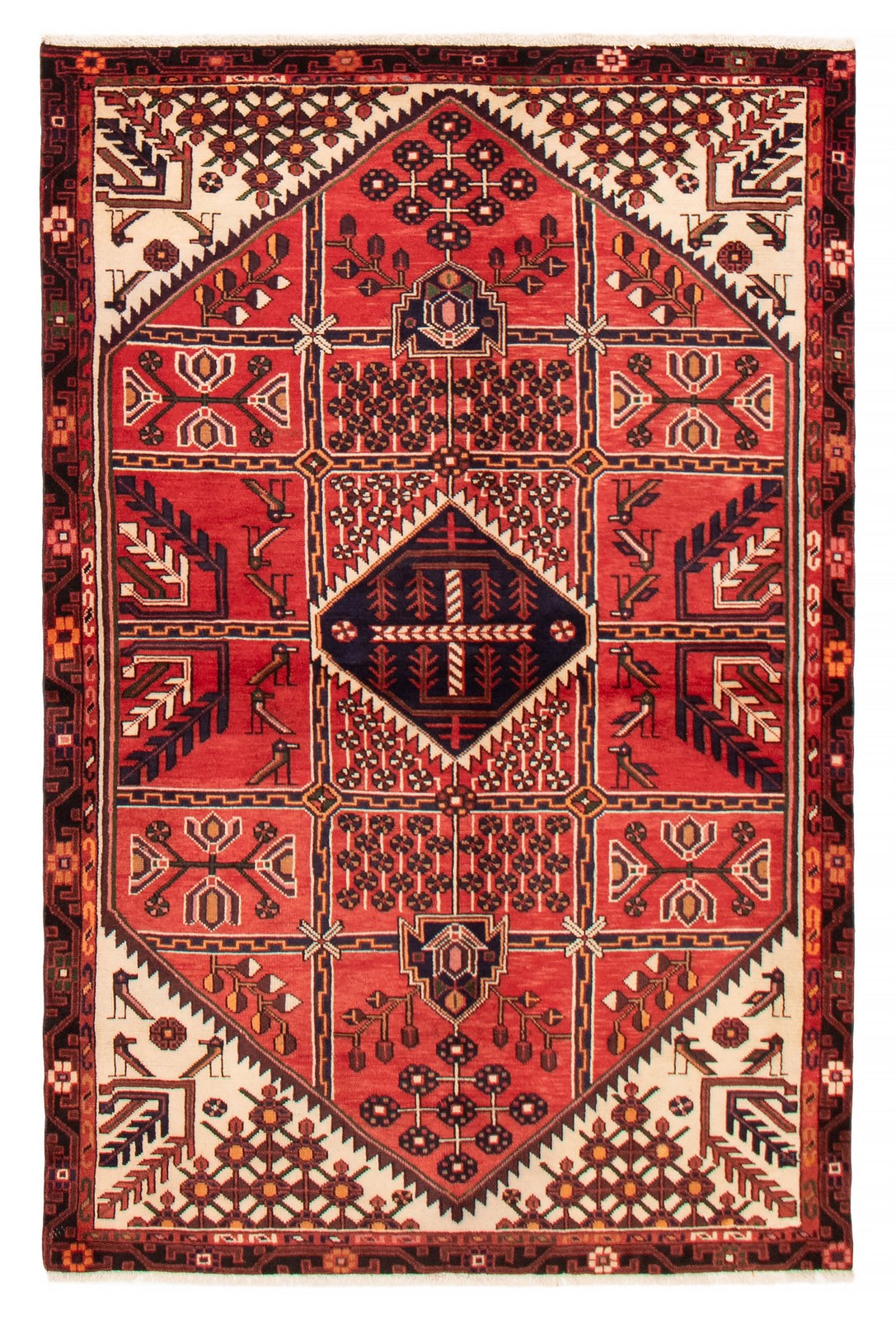 Vintage Hand-Knotted Area Rug 4’8″ x 7’1″ Traditional Oriental Wool Carpet