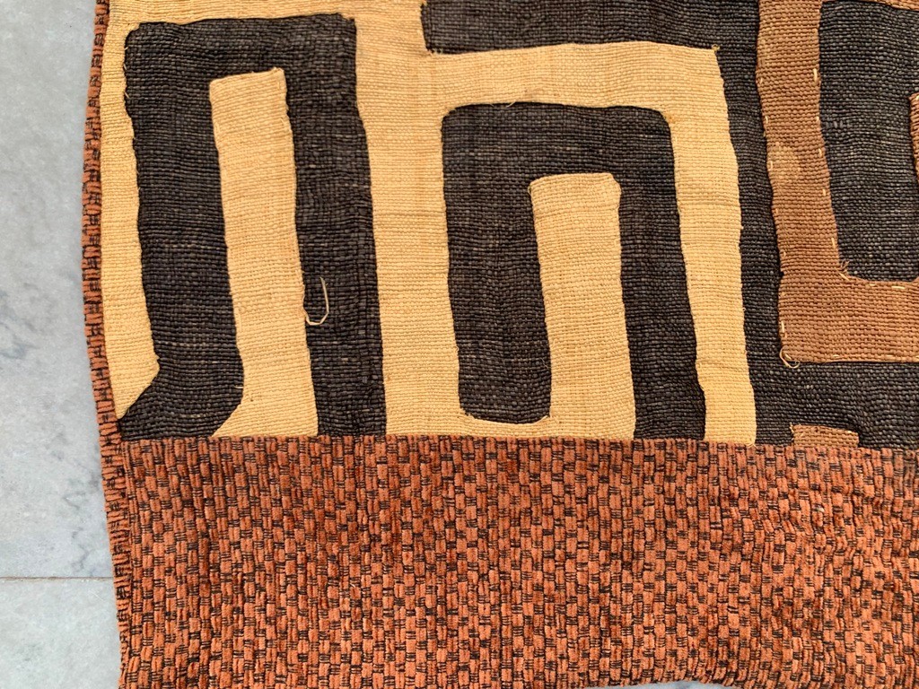 Vintage African Kuba Cloth, Natural Woven,Handmade Fabric,Two kuba Cloth 1×1 ft