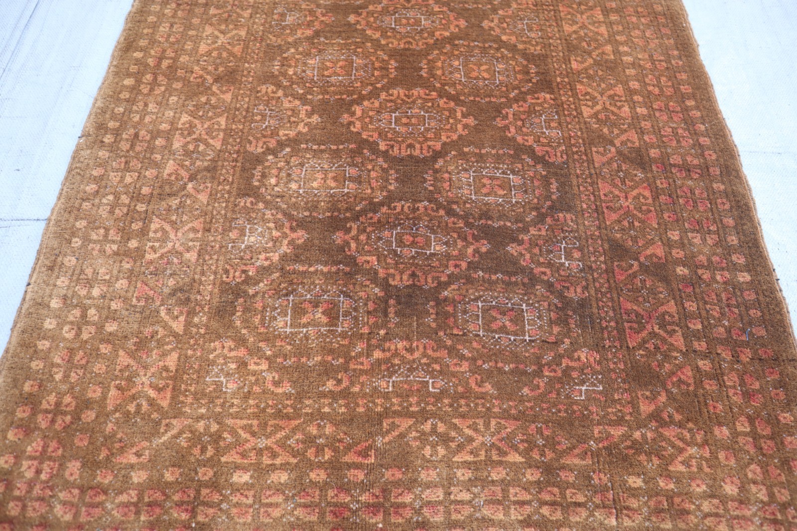 2’8×6’3 ft Afghan Handmade Oriental Rug, Terracotta Turkmen Tribal Runner Rug