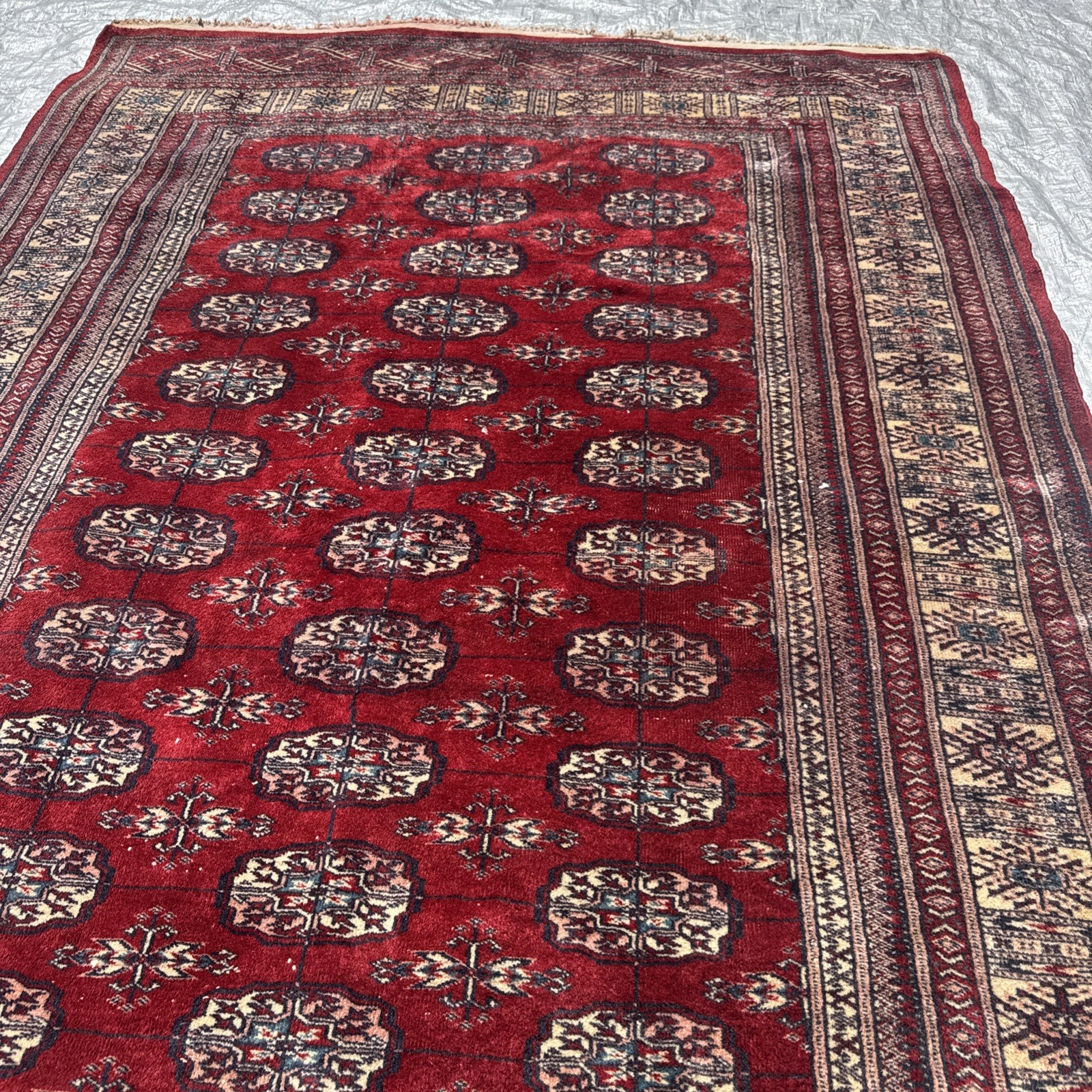 VTG Hand-Woven Princess Bokhara Elephant Footprint Area Rug Used Read 8’1”/5’3”